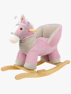 Gyngeheste & -Dyr|CloudberryCastle Cloudberry Castle Gyngehest med Ryglæn, Pink Lyserød/Hvid