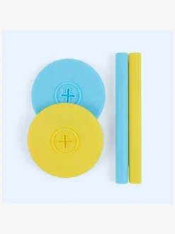 COGNIKIDS Spisetid-Sip Låg med Sugerør 2-pak, Sunshine/Sky