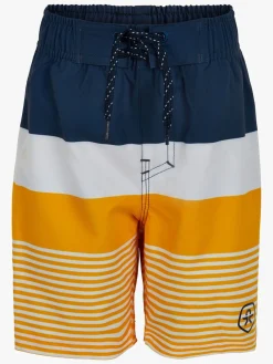 Børn ColorKids Uv & Strand-Color Kids Badeshorts, Blå/Hvid/Gul