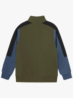 Fleecetøj|ColorKids Color Kids Fleecetrøje, Grape Leaf Grøn/Blå/Sort