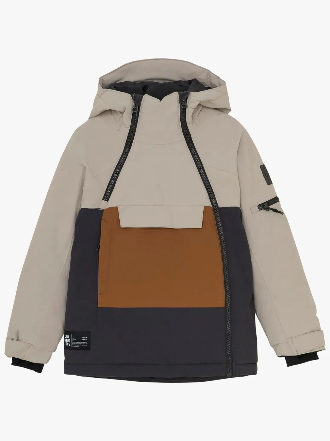 Vintertøj|ColorKids Color Kids Skijakke, Pure Cashmere Brun/Beige/Sort