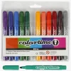 Colortime Kreativt Legetøj-Tusser med 5 mm Filtspids, Kompletterende Farver, 12 stk.