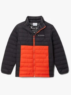 Overtøj|Columbia Powder Lite Dynejakke, Shark/Red Quar Rød/Sort