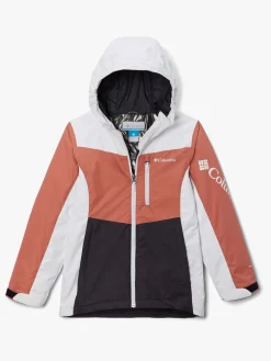 Vintertøj|Columbia Rosie Run Skijakke, Dark Coral Lyserød/Hvid/Sort