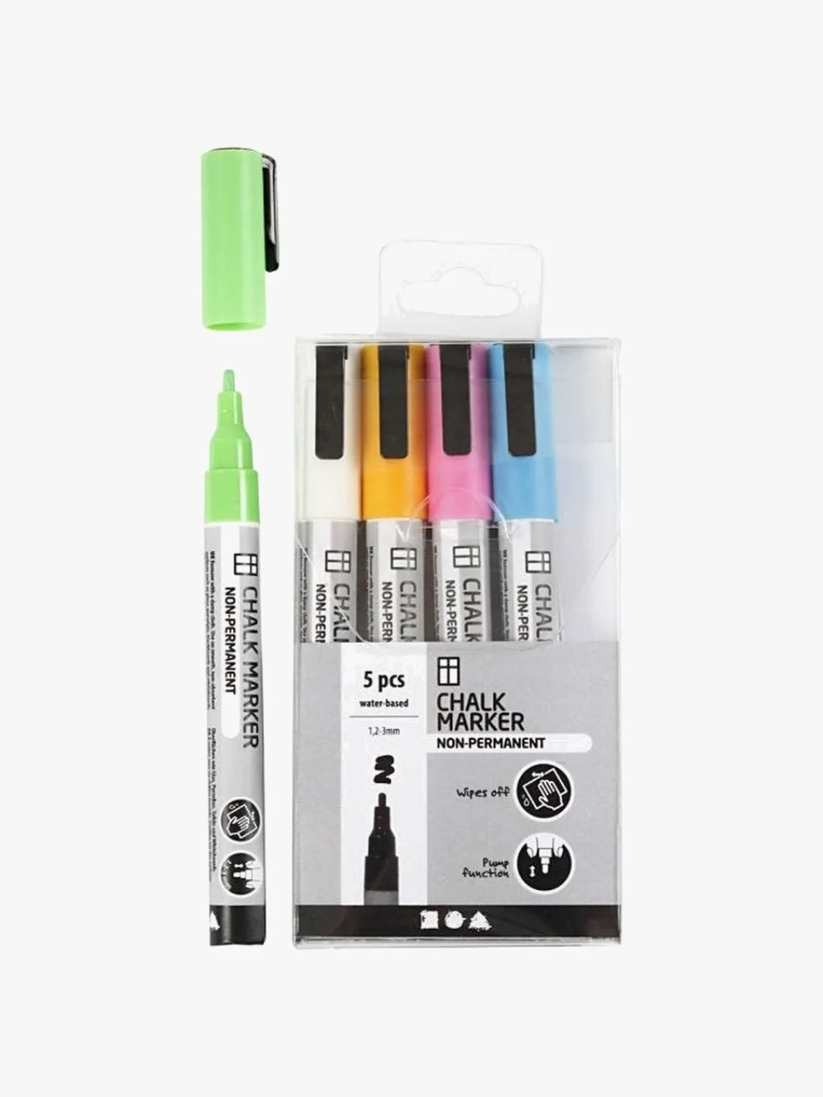 CreativCompany Kreativt Legetøj-Creativ Company Chalk Markers Kraftige Farver 5 stk.
