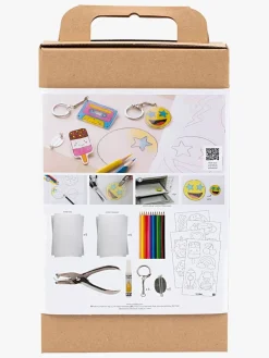 Kreativt Legetøj|CreativCompany Creativ Company  Krympeplast DIY Sæt Pins og Nøgleringe