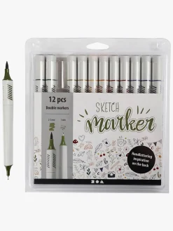 Kreativt Legetøj|CreativCompany Creativ Company Sketch Marker Tusser Afdæmpede Farver 12-pak