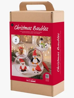 Kreativt Legetøj|Creotime DIY Sæt Julekugler Lufttørrende Ler