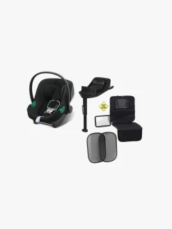 Autostolspakker|Autostole 0-13 Kg|Cybex Aton B2 i-Size Autostol Baby inkl. Base & Beemoo Tilbehørspakke, Volcano Black