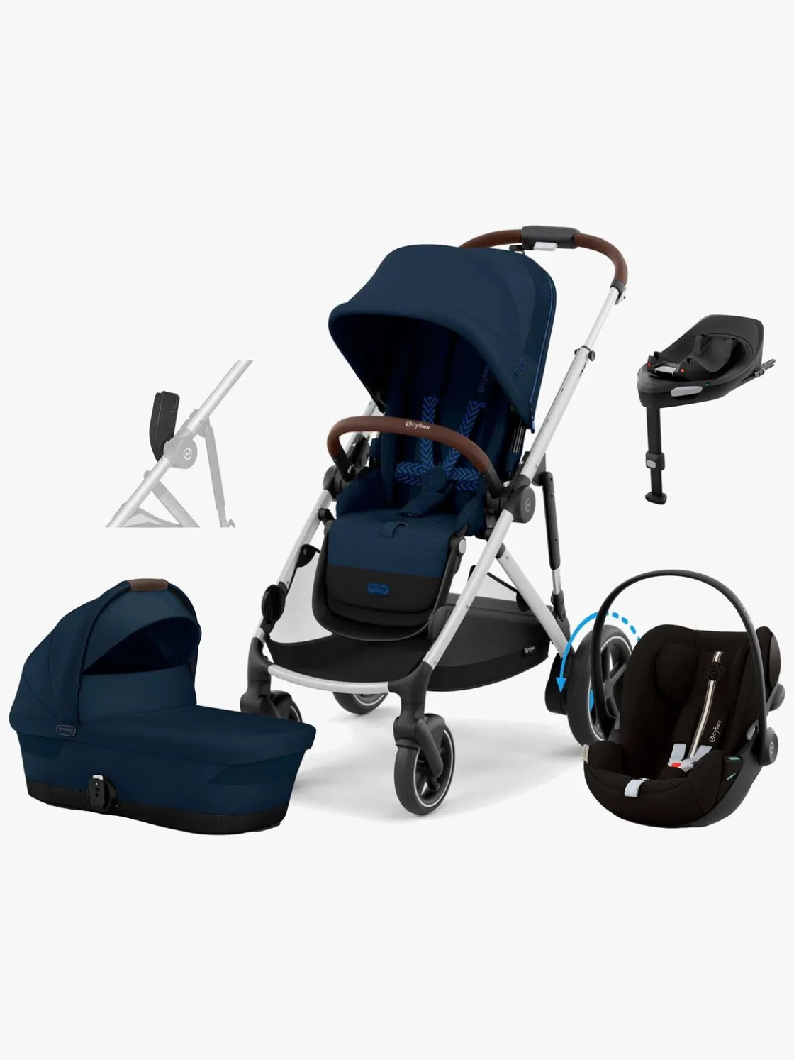 Duo- & Kombivogne|Cybex e-GAZELLE S Duovogn inkl. Cloud G i-Size Plus & Base, Ocean Blue