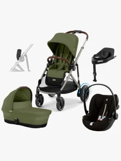 Duo- & Kombivogne|Cybex e-Gazelle S Duovogn inkl. Cloud G i-Size Plus & Base, Moss Green/Taupe
