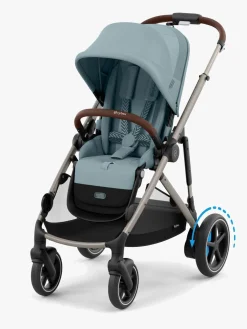 Klapvogne|Cybex e-GAZELLE S Klapvogn, Stormy Blue/Taupe