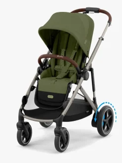 Klapvogne|Cybex e-GAZELLE S Klapvogn, Taupe/Moss Green Grøn