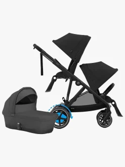 Søskendevogne|Cybex e-Gazelle S Søskendevogn inkl. Liggedel, Moon Black/Black
