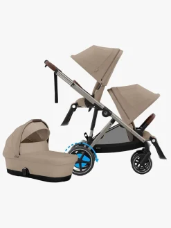 Søskendevogne|Cybex e-Gazelle S Søskendevogn inkl. Liggedel, Almond Beige/Taupe