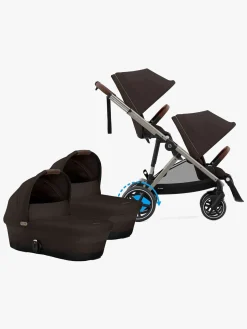 Vognpakker|Cybex e-Gazelle S Tvillingevogn, Chocolate Brown/Taupe