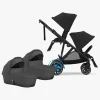Tvillingevogne|Cybex e-Gazelle S Tvillingevogn, Moon Black/Black
