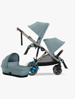 Cybex Søskendevogne-e-Gazelle S Søskendevogn inkl. Liggedel, Stormy Blue/Taupe