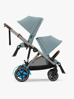 Søskendevogne|Cybex e-Gazelle S Søskendevogn, Stormy Blue/Taupe