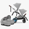Tvillingevogne|Cybex e-Gazelle S Tvillingevogn, Stone Grey/Silver