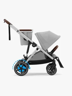 Tvillingevogne|Cybex e-Gazelle S Tvillingevogn, Stone Grey/Silver