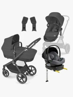 Vognpakker|Cybex EOS Lux Duovogn inkl. Beemoo Route i-Size Autostol Baby & ISOFIX Base, Moon Black/Mineral Grey