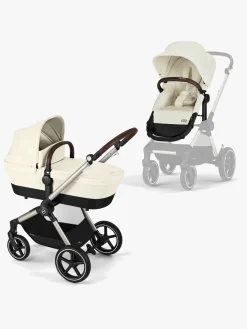 Vognpakker|Cybex EOS Lux Duovogn inkl. Maxi-Cosi CabrioFix i-Size Autostol Baby & Base, Taupe/Seashell Beige