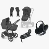 Vognpakker|Cybex EOS Lux Duovogn inkl. BeSafe iZi Go Modular X2 i-Size Autostol Baby & Base, Black/Moon Black