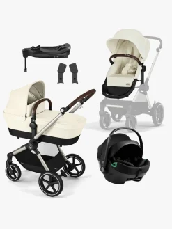 Duo- & Kombivogne|Cybex EOS Lux Duovogn inkl. Axkid GOKID Autostol Baby & Base, Seashell Beige