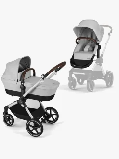 Vognpakker|Cybex EOS Lux Duovogn inkl. Beemoo Route i-Size Autostol Baby & ISOFIX Base, Lava Grey/Mineral Grey