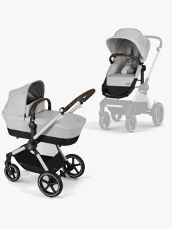 Vognpakker|Cybex EOS Lux Duovogn inkl. Maxi-Cosi CabrioFix i-Size Autostol Baby & Base, Silver/Lava Grey