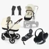 Cybex Autostolspakker-EOS Lux Duovogn inkl. BeSafe iZi Go Modular X2 i-Size Autostol Baby & Base, Taupe/Seashell Beige