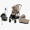 Cybex Vognpakker-GAZELLE S Duovogn inkl. Beemoo Route Autostol Baby & Base, Almond Beige/Mineral Grey