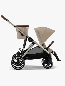 Cybex Vognpakker-GAZELLE S Duovogn inkl. Beemoo Route Autostol Baby & Base, Almond Beige/Mineral Grey