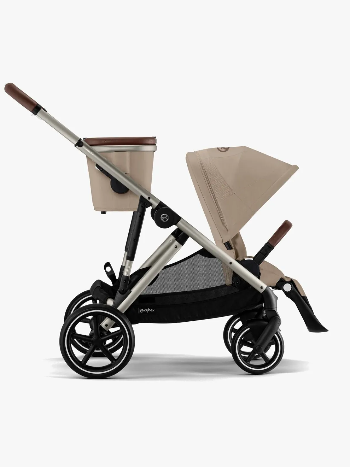 Cybex Vognpakker-GAZELLE S Duovogn inkl. Beemoo Route Autostol Baby & Base, Almond Beige/Mineral Grey