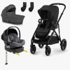 Cybex Vognpakker-GAZELLE S Duovogn inkl. Beemoo Route i-Size Autostol Baby & ISOFIX Base, Moon Black/Mineral Grey
