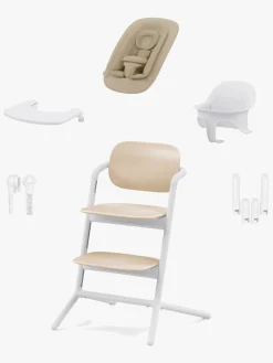 Højstole & Tilbehør|Cybex Lemo 4-in-1 Højstol inkl. Skråstol, Babysæt og Bakke, Sand White Hvid
