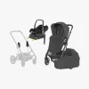 Autostole 0-13 Kg|Vognpakker|Cybex TALOS S Lux Duovogn inkl. Maxi-Cosi CabrioFix i-Size Autostol Baby & Base, Moon Black/Black