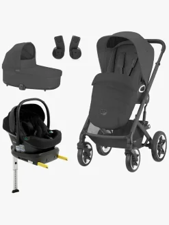 Cybex Vognpakker-TALOS S Lux Duovogn inkl. Beemoo Route i-Size Autostol Baby & ISOFIX Base, Moon Black/Black Stone