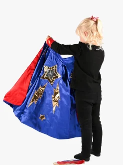 Kostumer & Udklædning|DenGodaFen Den Goda Fen Vendbar Kappe med Øjenmaske 98-128 cm, Blå/Rød