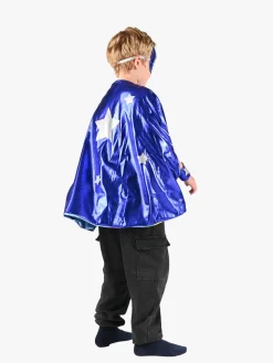 Kostumer & Udklædning|DenGodaFen Den Goda Fen Vendbar Kappe med Øjenmaske 98-128 cm, Blå/regnbue