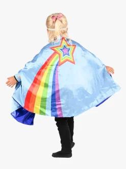 Kostumer & Udklædning|DenGodaFen Den Goda Fen Vendbar Kappe med Øjenmaske 98-128 cm, Blå/regnbue