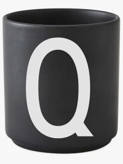 Spisetid|DesignLetters Design Letters Kop Porcelæn Q, Sort