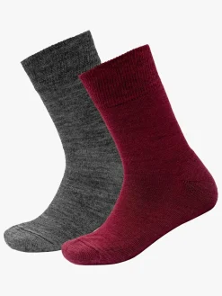 Undertøj|Uldtøj|Devold Daily Merino Medium Strømper 2-pak, Beetroot