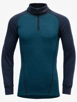 Uldtøj|Overdele|Devold DUO ACTIVE MERINO ZIP NECK Trøje JR, Ink