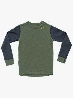 Børn Devold Undertøj|Uldtøj-Expedition Merino Skiundertrøje Kid, Night/Forest
