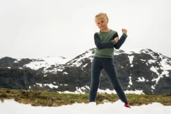 Børn Devold Undertøj|Uldtøj-Expedition Merino Skiundertrøje Kid, Night/Forest