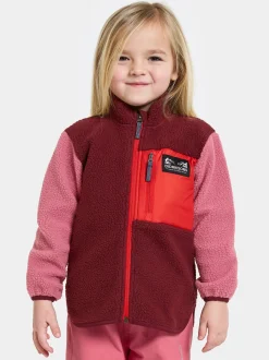 Børn Didriksons Fleecetøj-Anten Fleecetrøje, Anemon Red