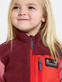 Børn Didriksons Fleecetøj-Anten Fleecetrøje, Anemon Red
