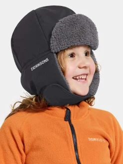 Tilbehør|Vintertøj|Didriksons Biggles Hue, Black Grå/Sort